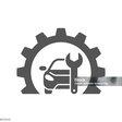 Car repair gear outline icon in flat style. Elements of car repair illustration icon. Signs and symbols can be used. For web, logo, mobile app, UI